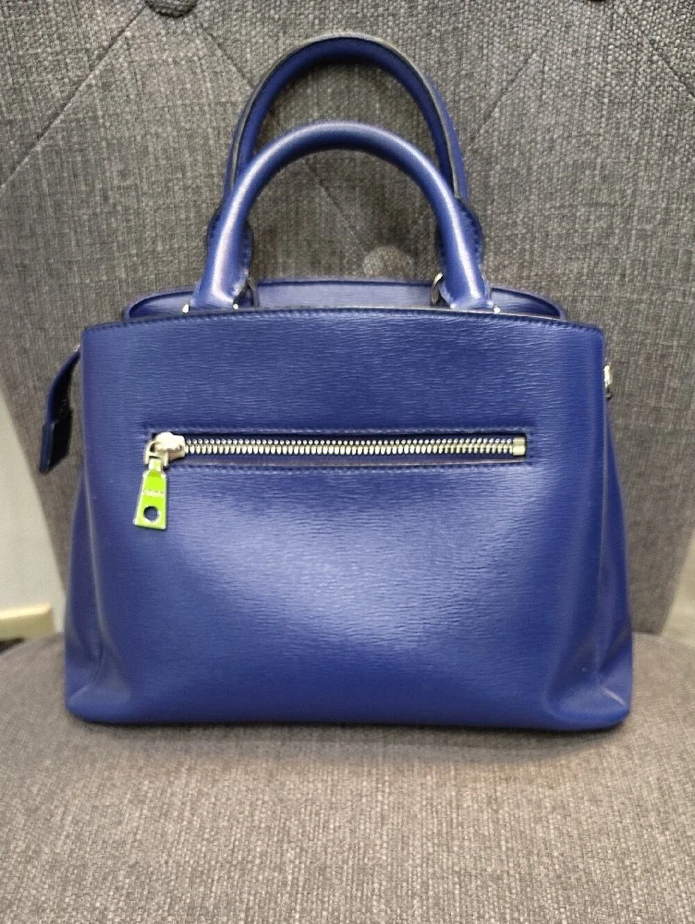DKNY Royal Blue Textured Leather Satchel